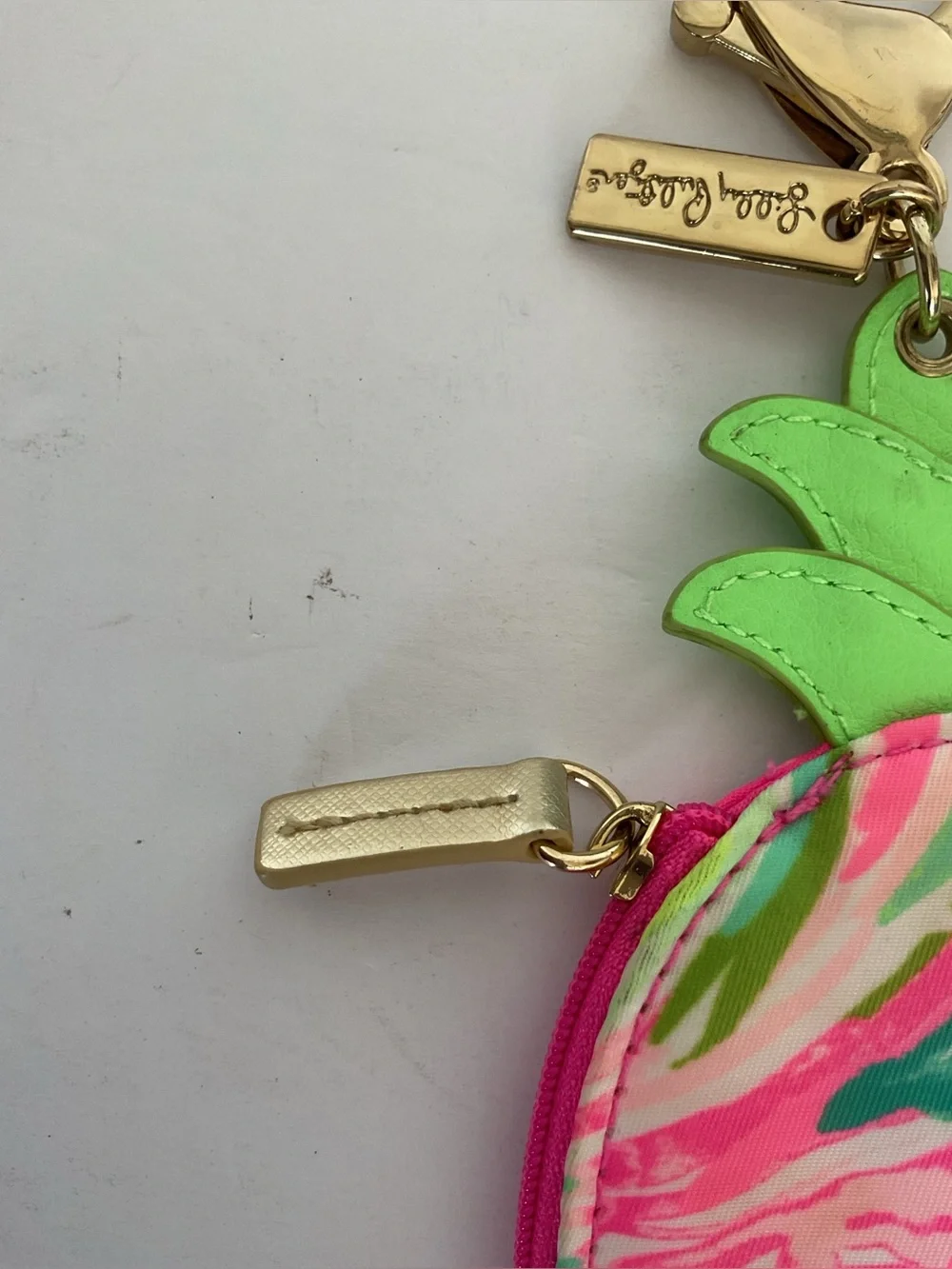 Lilly Pulitzer Pineapple Shaped Coin Purse Keychain